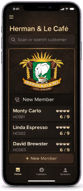 Application Herman et Le Café