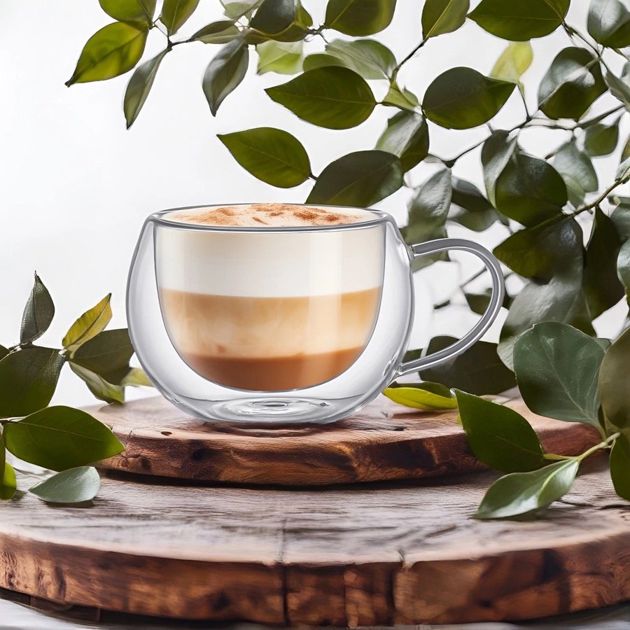 Cappuccino en verre double paroi