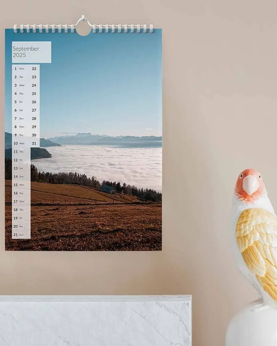 Calendrier mural personnalisé avec paysage