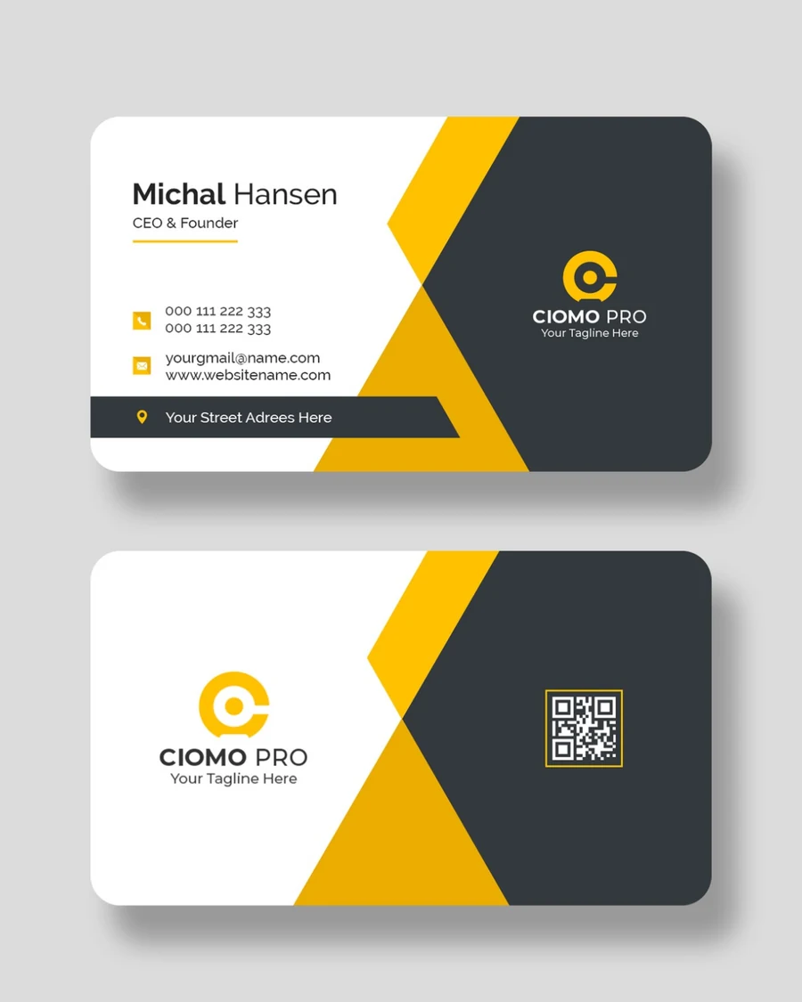 Cartes de visite recto-verso au design épuré