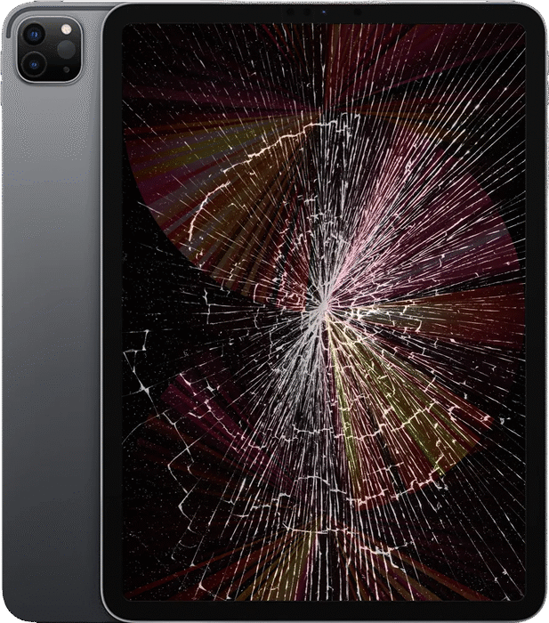 iPad Pro à l’écran brisé, avant réparation