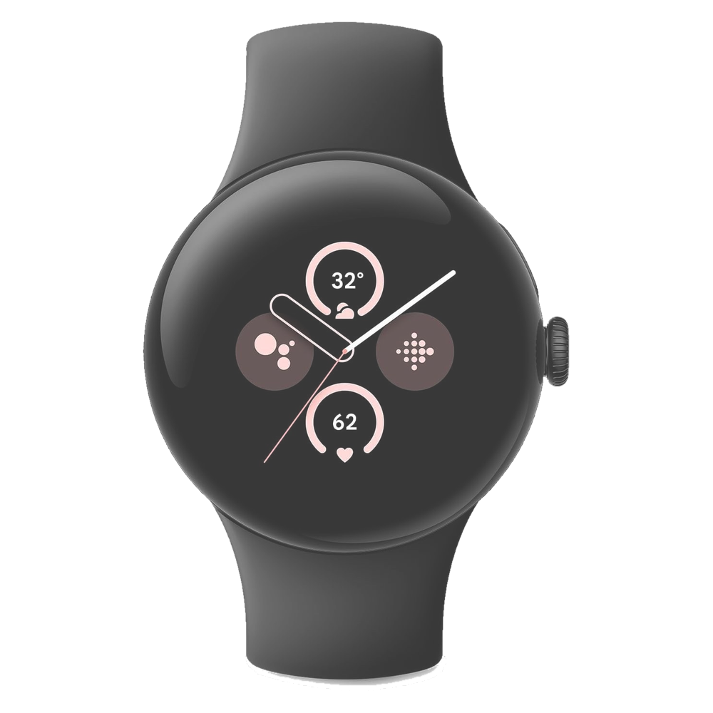 Google Pixel Watch 2, boitier rond noir