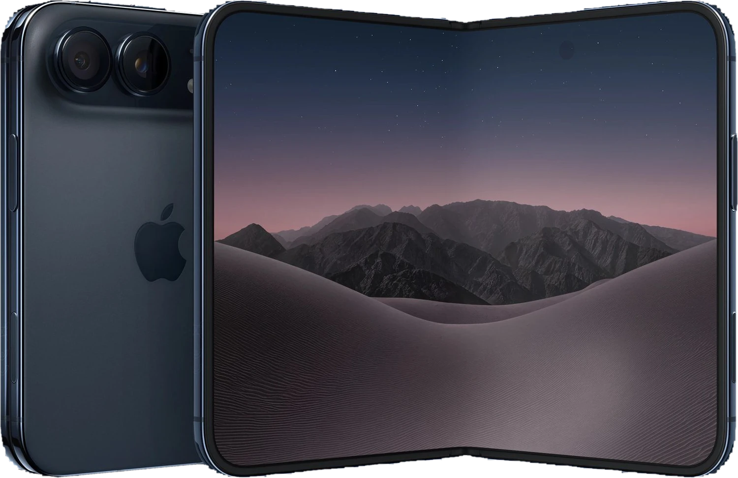 iPhone Duo ciel nocturne, plié et déplié