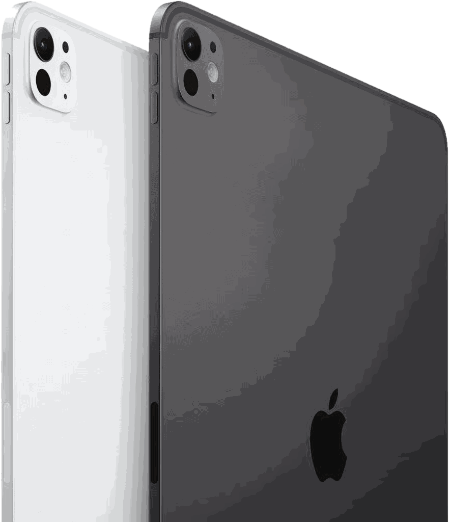iPad Pro 11 pouces M4, dos argent et noir sidéral