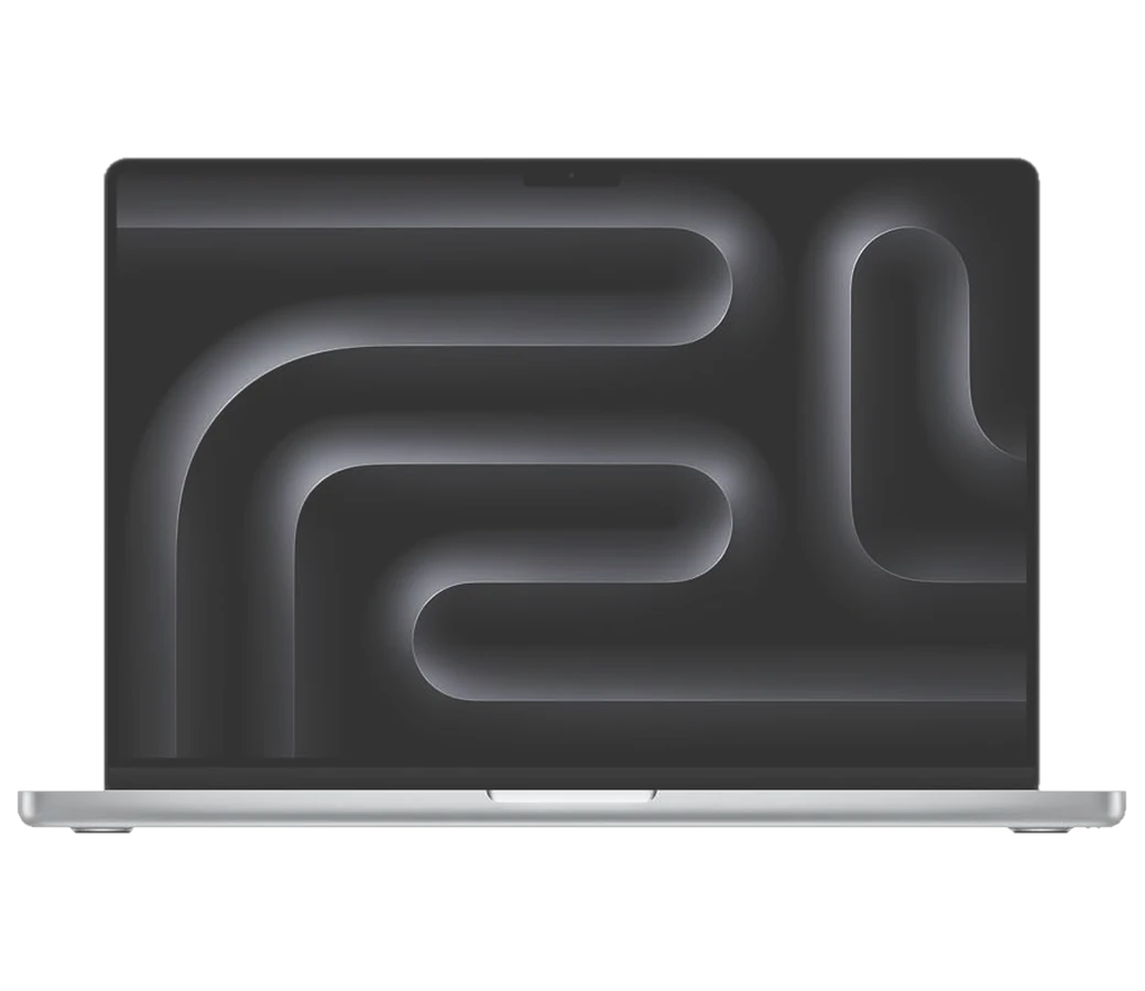 MacBook Pro 16 pouces argent, ecran ouvert