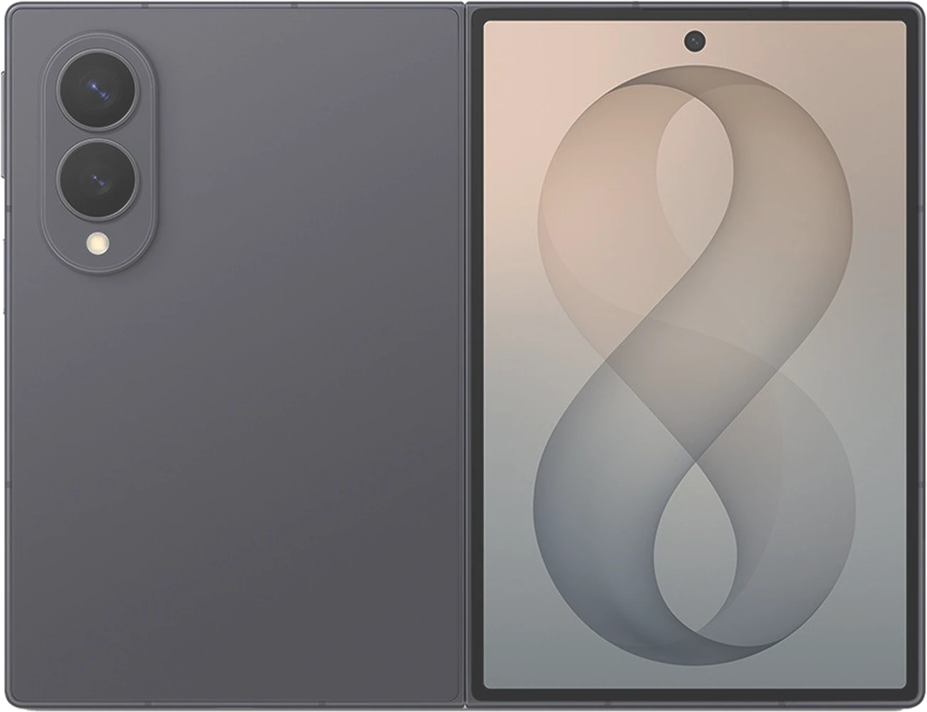 Samsung Galaxy Z Fold8 graphite, plié et ouvert