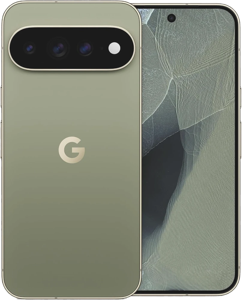 Google Pixel 11 Pro XL Olive, de dos et de face