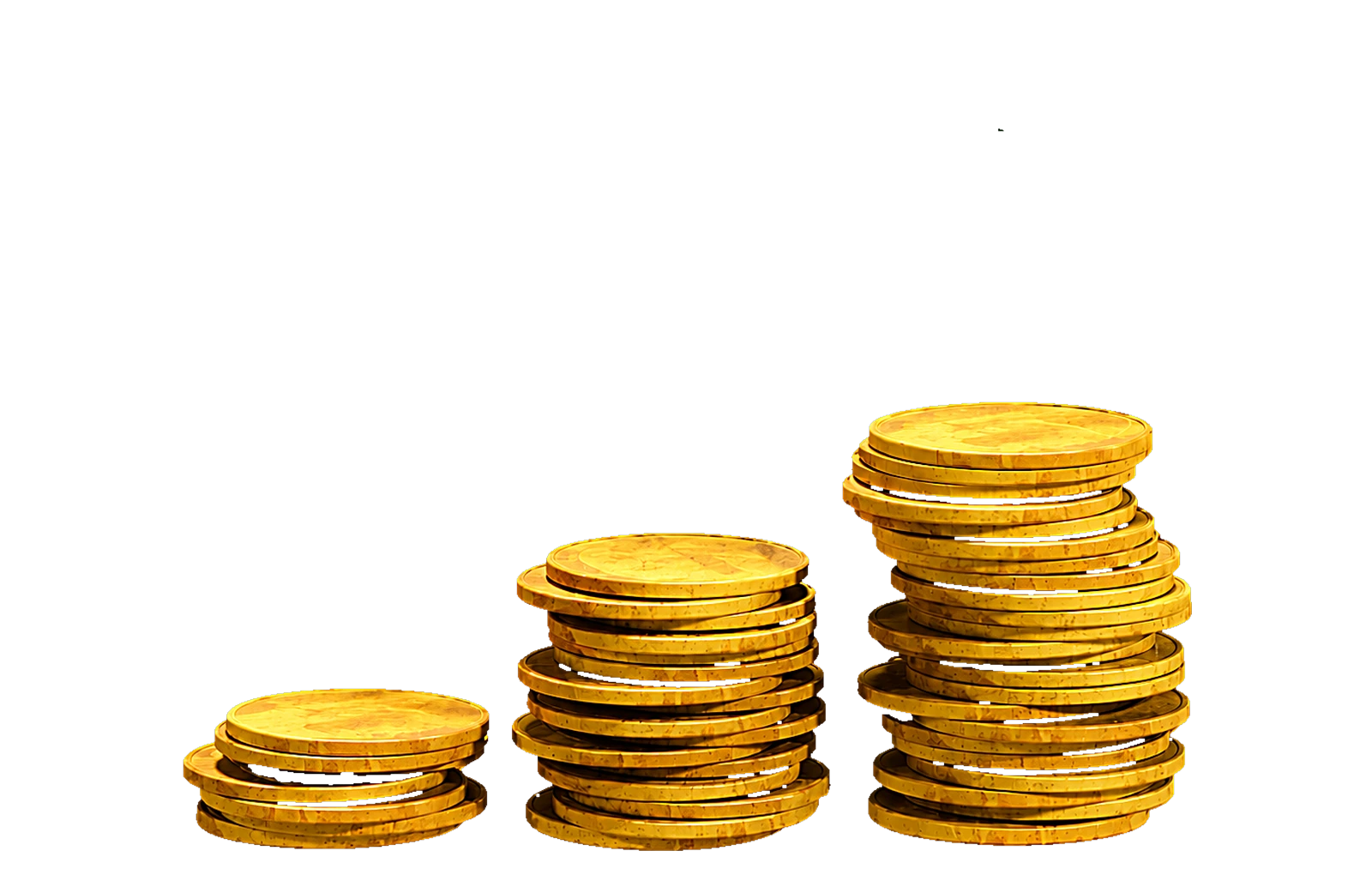 Piles de pièces d’or croissantes